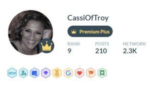 Cassi Of Troy, Wealthy Affiliate Rank #9